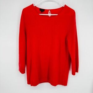 Talbots Pure Cashmere Women's Red Crew Neck Sweater Size L